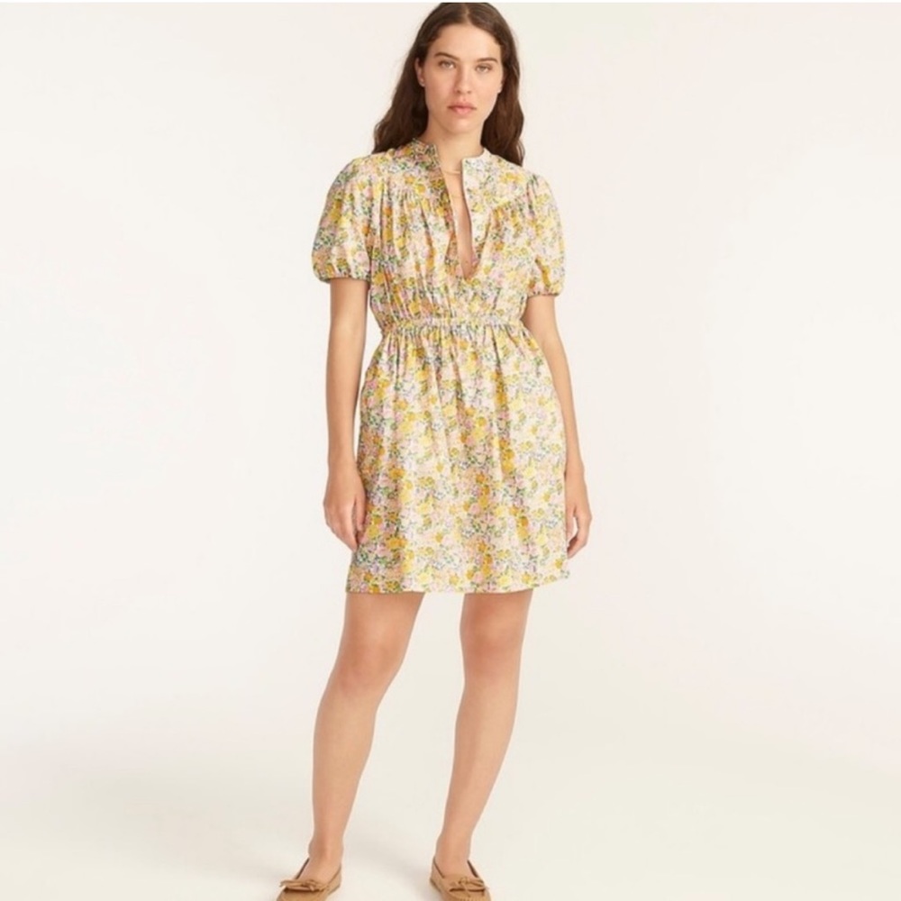 J.Crew Puff-Sleeve Shirtdress In Liberty Elysian Day Floral